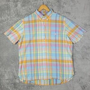 Ralph Lauren Shirt Mens Extra Large XL Button Up Beach Twill Blue Plaid Casual